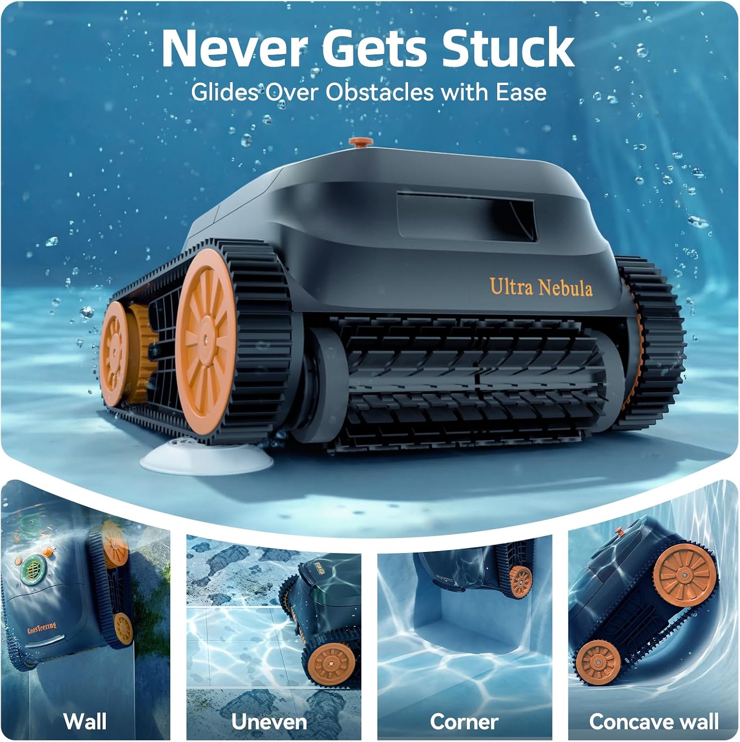 Ultra Nebula compatible with vinyl tile concrete fiberglass pool surfaces