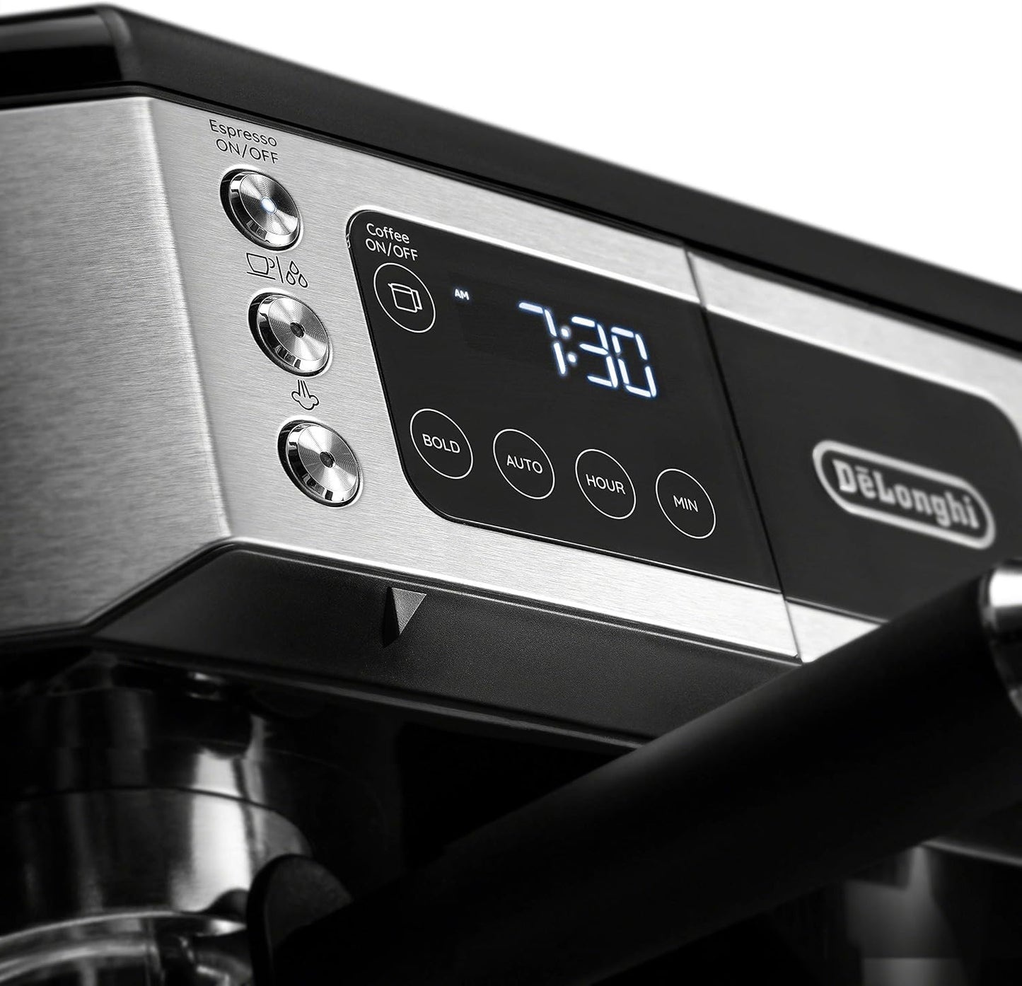 De'Longhi All-in-One Espresso & Coffee Maker, 10-Cup Pot, Milk Frother | #1 Worldwide Espresso Machine Maker, Dual Heating System, Milk Frother, 15-Bar Pressure