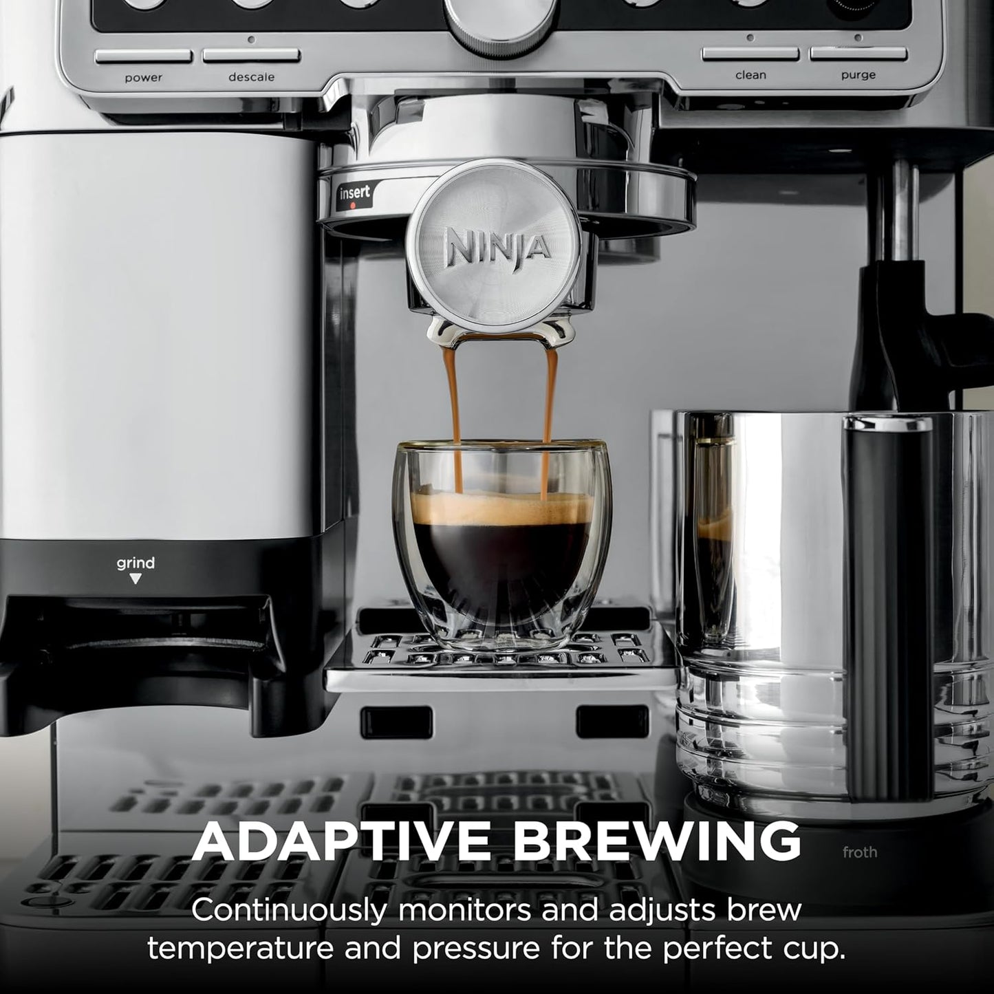 Ninja Luxe Café Pro Series, Espresso, Cold Brew, Hot Water, ES701 | Drip Coffee, Integrated Tamper, Built-in Grinder, Hands-Free Frother for Cappuccinos, Lattes, Americanos, Dairy or Non-Dairy