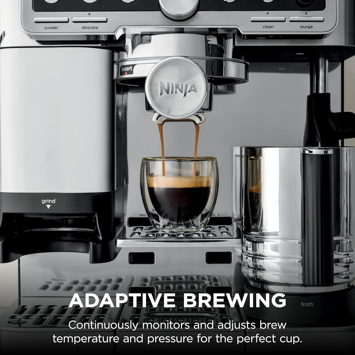 Ninja Luxe Café Pro Series, Espresso, Cold Brew, Hot Water, ES701 | Drip Coffee, Integrated Tamper, Built-in Grinder, Hands-Free Frother for Cappuccinos, Lattes, Americanos, Dairy or Non-Dairy
