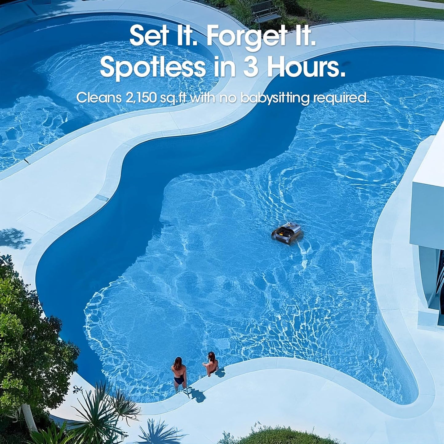 Nepturox pool robot waterline scrubbing during wall cleaning cycle