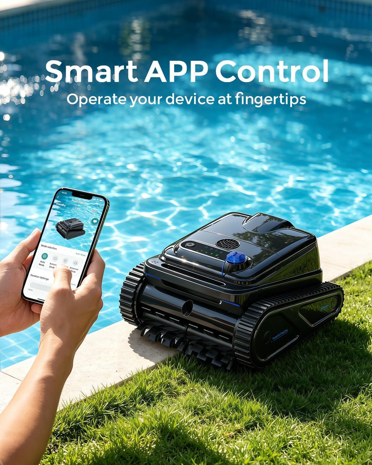 OUCAXIA pool robot S-path cleaning navigation pattern diagram