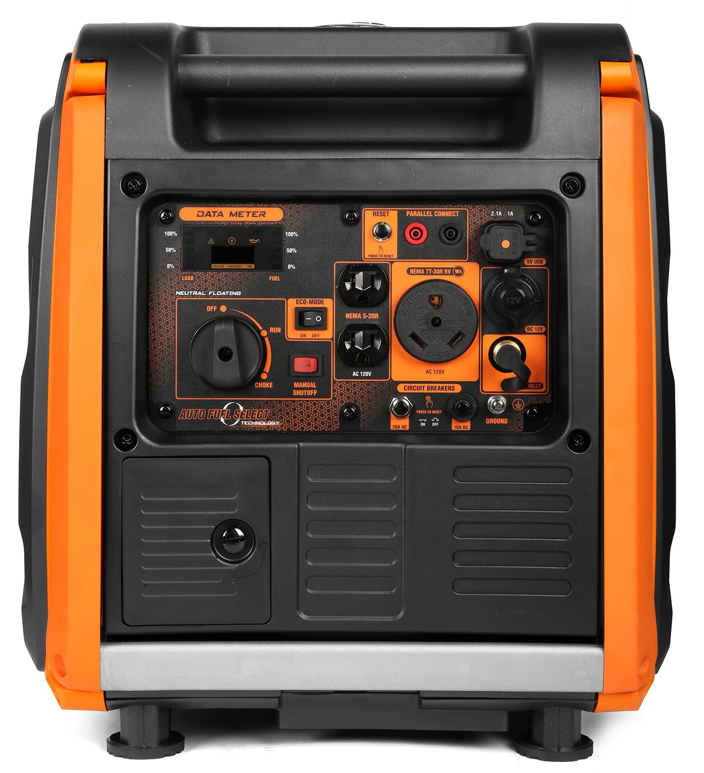 WEN 6800-Watt Dual Fuel RV-Ready Electric Start Portable Inverter Generator with Fuel Shut Off and CO Watchdog for Electric Vehicle Backup (DF680iX)