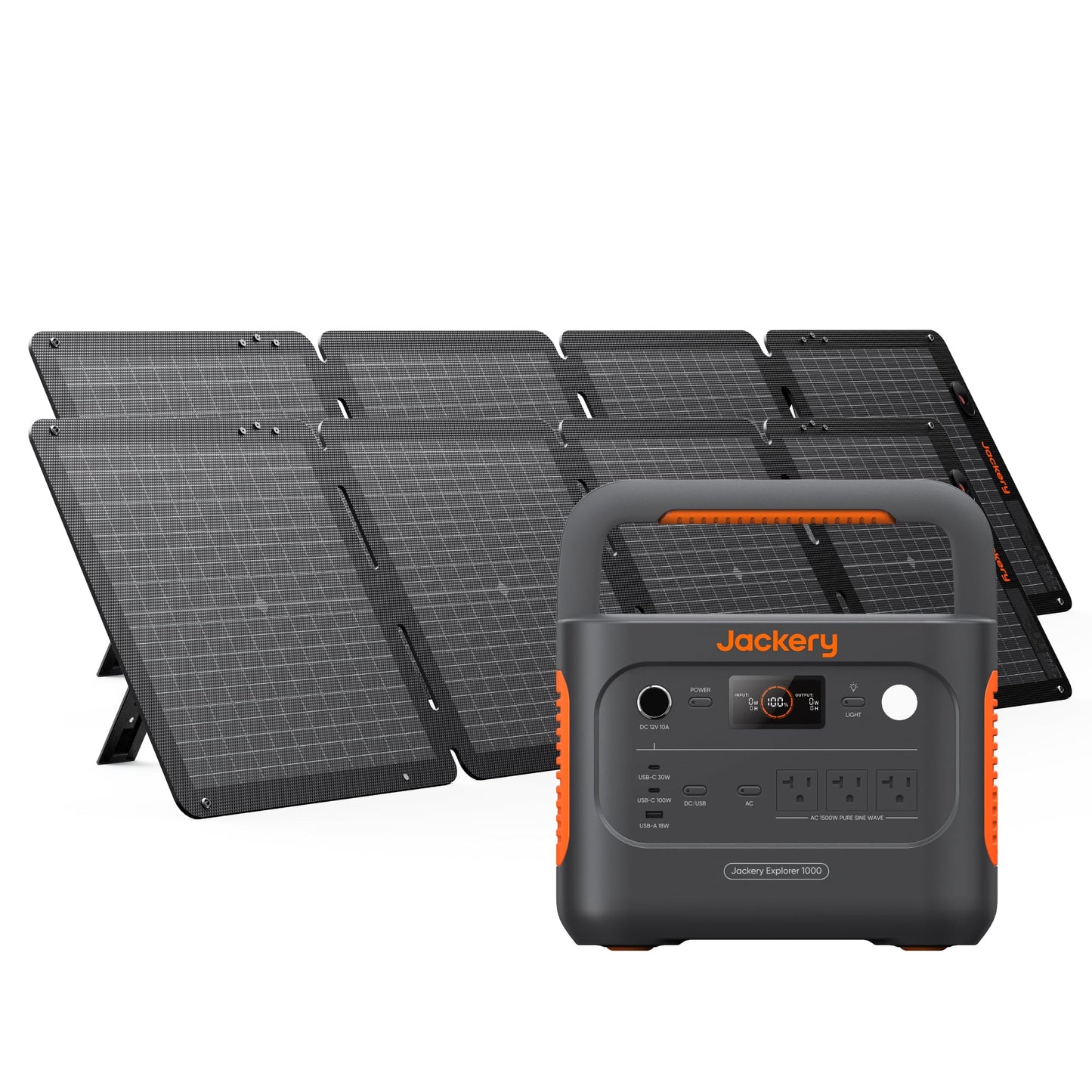 Jackery Solar Generator 1000 v2 with 200W Solar Panel,1070Wh Portable Power Station LiFePO4 Battery,1500W AC/100W USB-C Output, 1Hr Fast Charge for Outdoor,Off-Grid Living,RV,Emergency