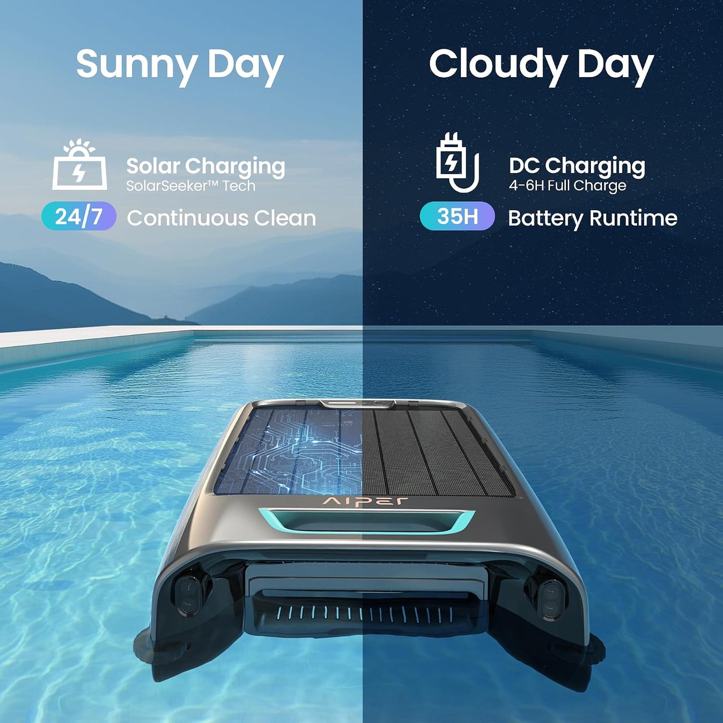 AIPER EcoSurfer S2 built-in chlorine tablet dispenser for water treatment