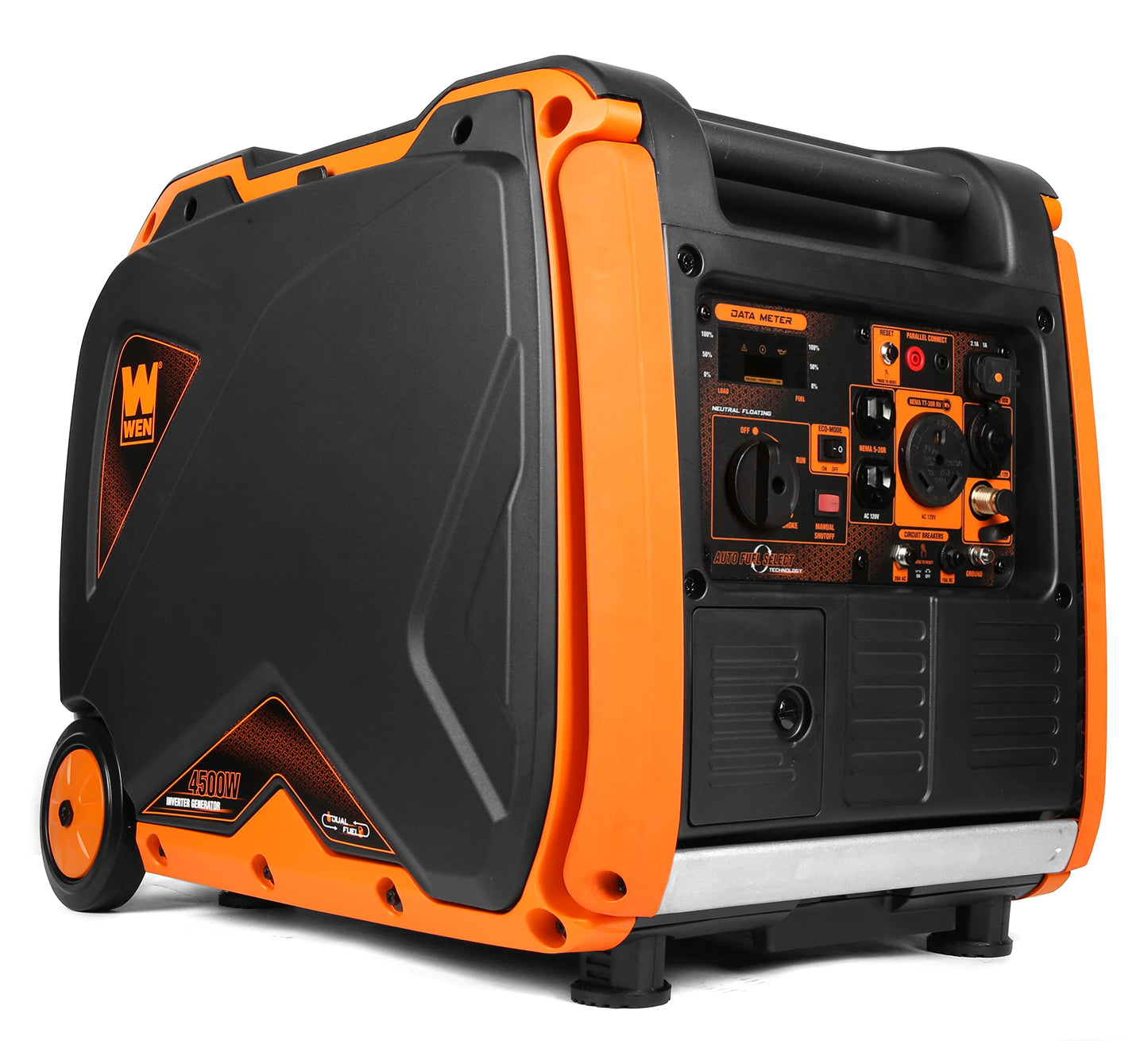 WEN 6800-Watt Dual Fuel RV-Ready Electric Start Portable Inverter Generator with Fuel Shut Off and CO Watchdog for Electric Vehicle Backup (DF680iX)