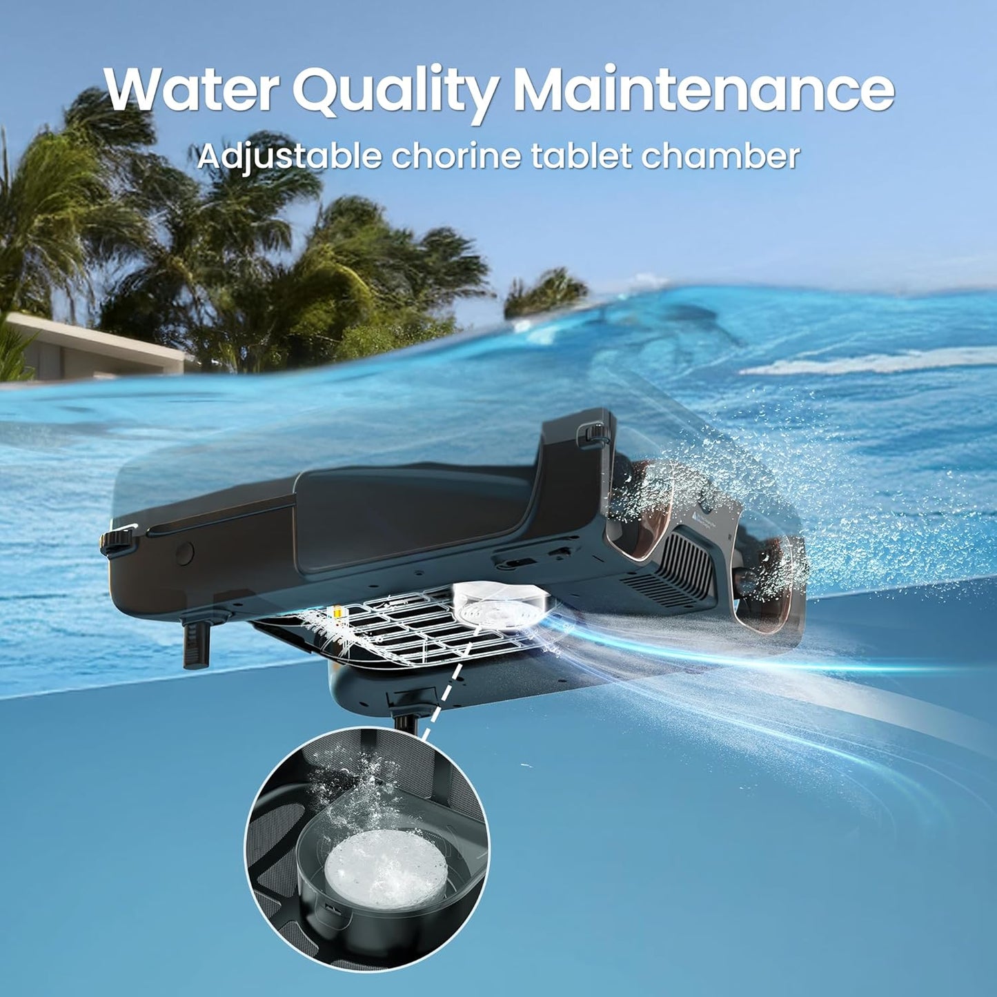 AIPER EcoSurfer S2 150-micron anti-backflow debris basket detail