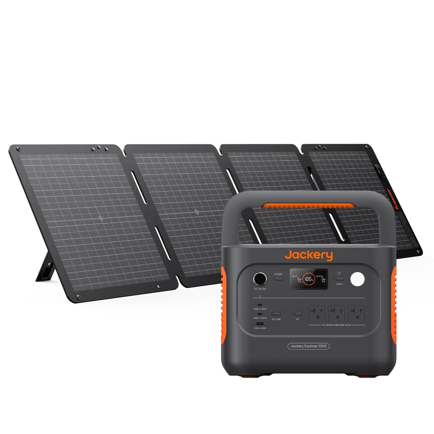 Jackery Solar Generator 1000 v2 with 200W Solar Panel,1070Wh Portable Power Station LiFePO4 Battery,1500W AC/100W USB-C Output, 1Hr Fast Charge for Outdoor,Off-Grid Living,RV,Emergency