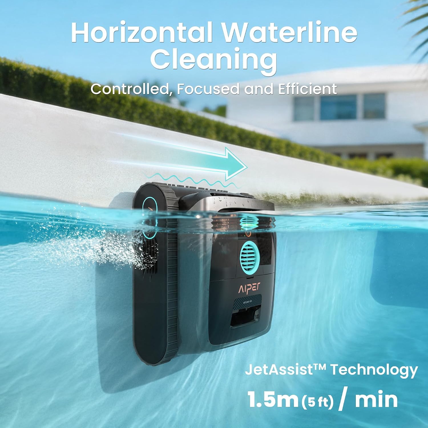 Aiper Scuba S3 lightweight 18lb design easy one-hand pool entry and retrieval