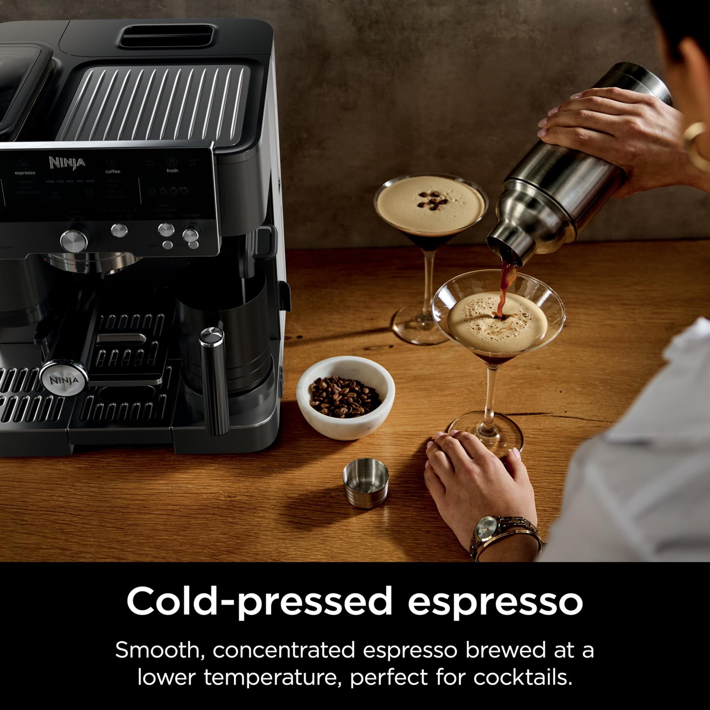 Ninja Luxe Café Premier 3-in-1 Espresso Machine, Drip Coffee, & Cold Brew | Built-in Grinder, Hands-Free Milk Frother, and Assisted Tamper for Cappuccinos & Lattes, Stainless Steel, ES601