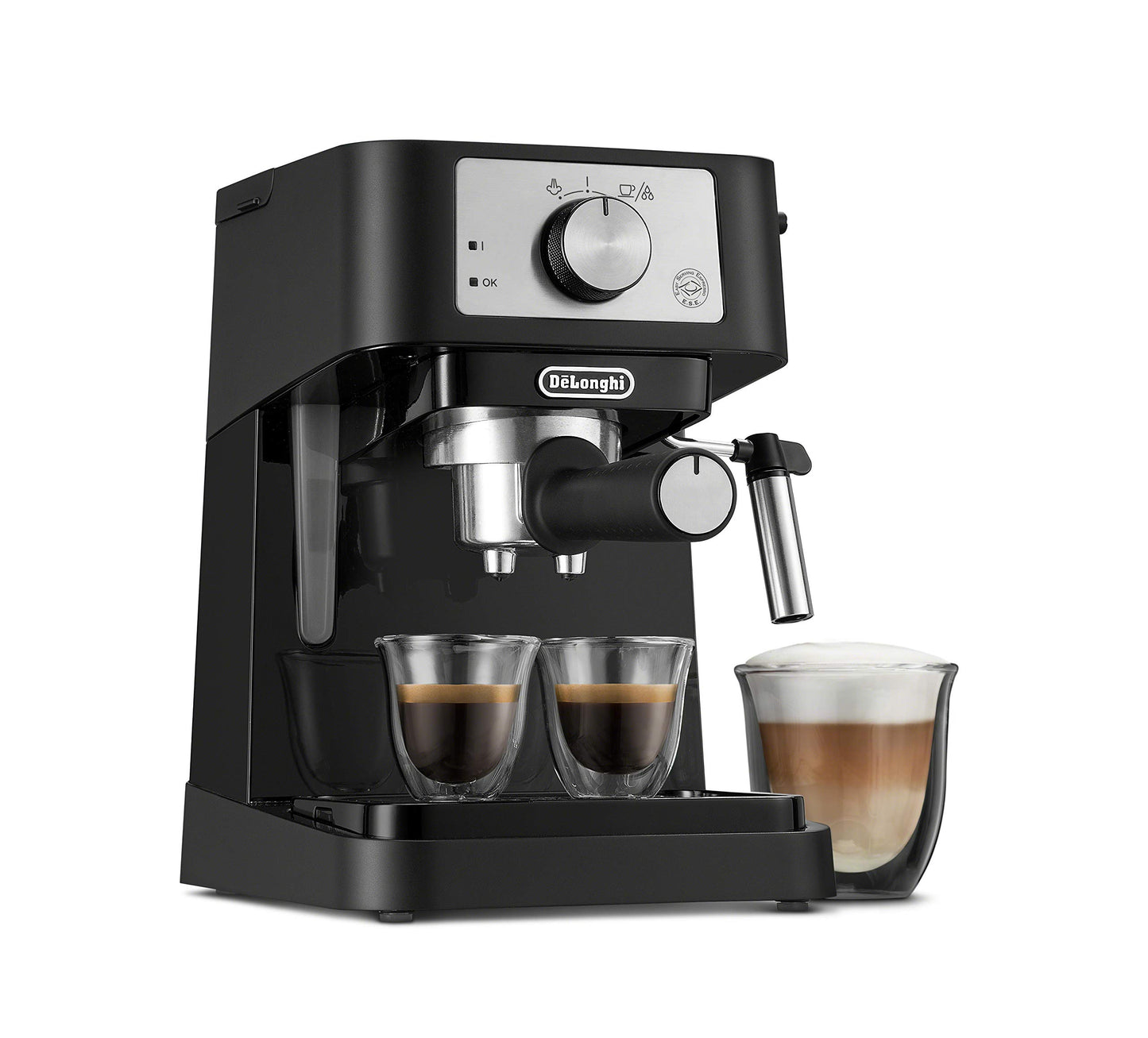 De'Longhi All-in-One Espresso & Coffee Maker, 10-Cup Pot, Milk Frother | #1 Worldwide Espresso Machine Maker, Dual Heating System, Milk Frother, 15-Bar Pressure