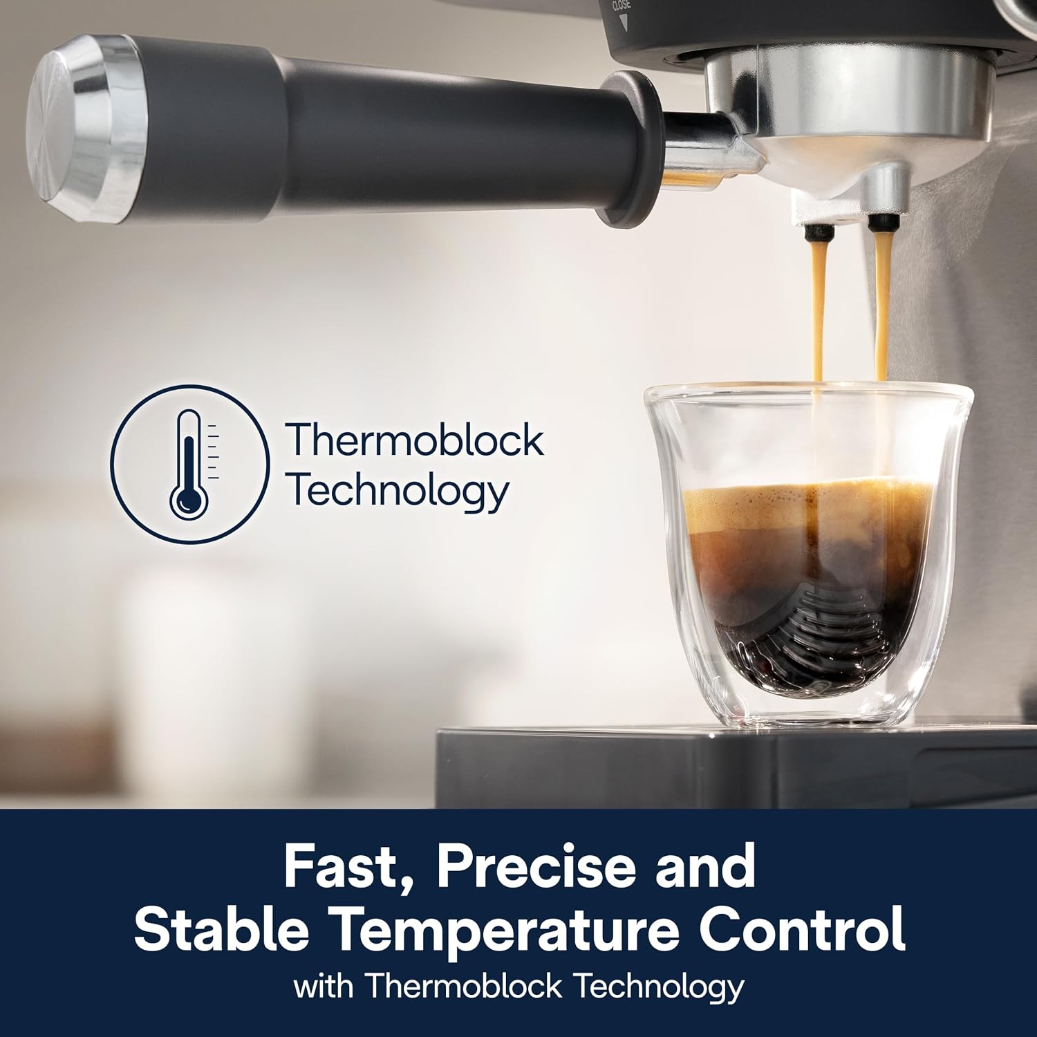 De'Longhi Classic Signature Espresso Machine, Adjustable Milk Frother | #1 Worldwide Espresso Machine Maker, Rapid Heat-Up, Preset Single & Double Espresso, Frother, Pressure Gauge, Compact Design