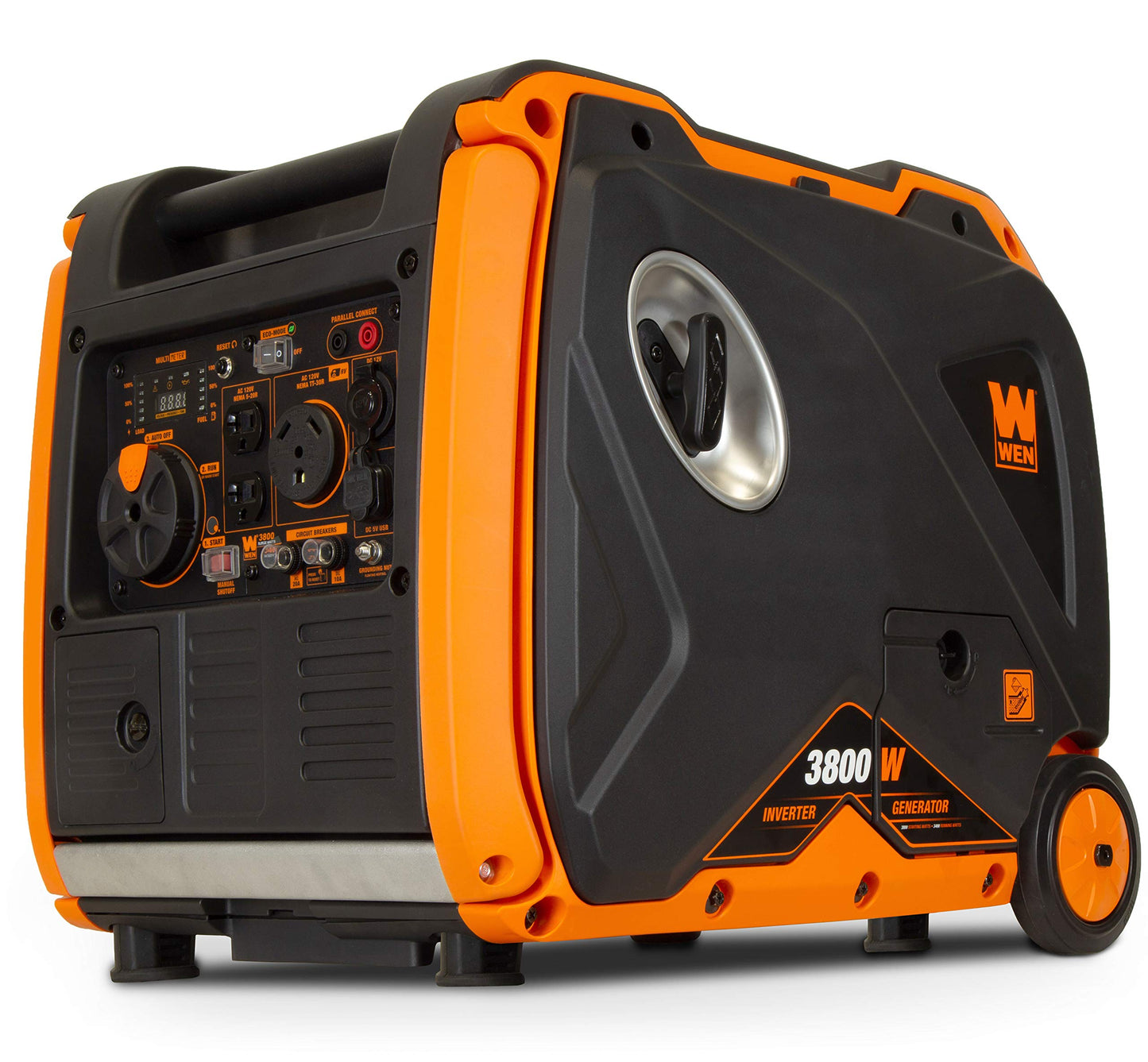 WEN 6800-Watt Dual Fuel RV-Ready Electric Start Portable Inverter Generator with Fuel Shut Off and CO Watchdog for Electric Vehicle Backup (DF680iX)