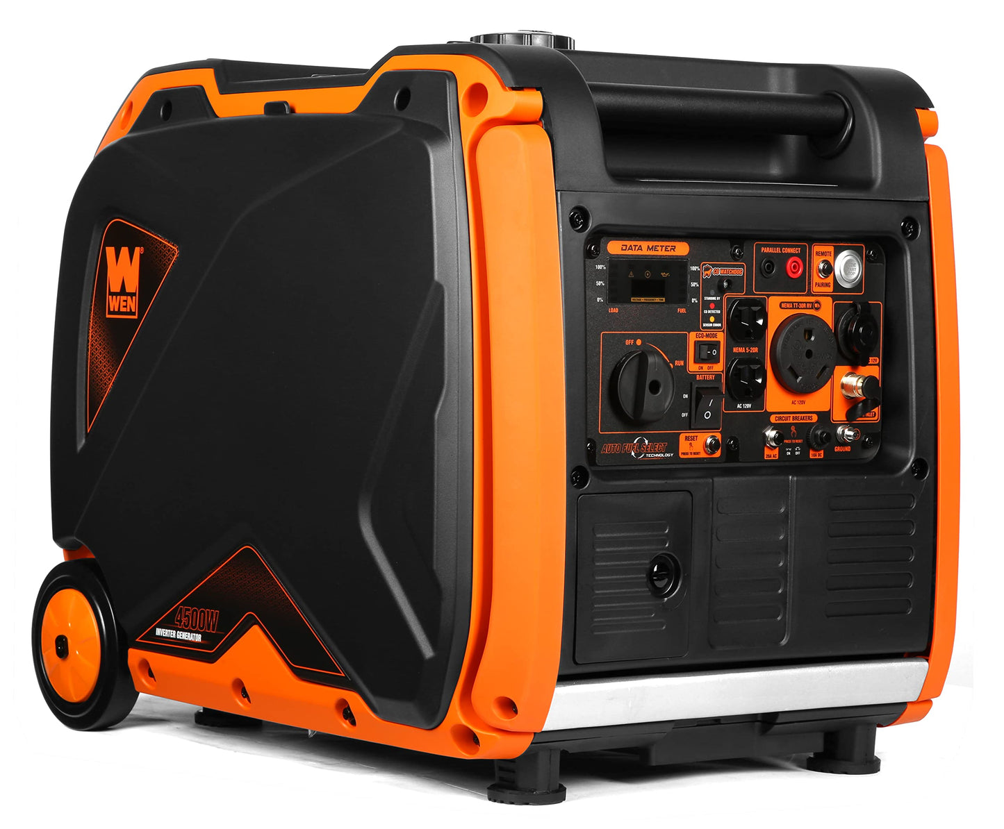 WEN 6800-Watt Dual Fuel RV-Ready Electric Start Portable Inverter Generator with Fuel Shut Off and CO Watchdog for Electric Vehicle Backup (DF680iX)