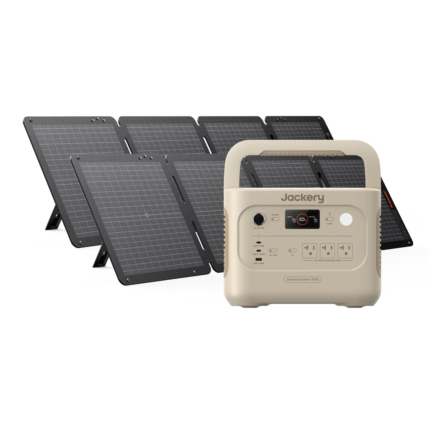 Jackery Solar Generator 1000 v2 with 200W Solar Panel,1070Wh Portable Power Station LiFePO4 Battery,1500W AC/100W USB-C Output, 1Hr Fast Charge for Outdoor,Off-Grid Living,RV,Emergency