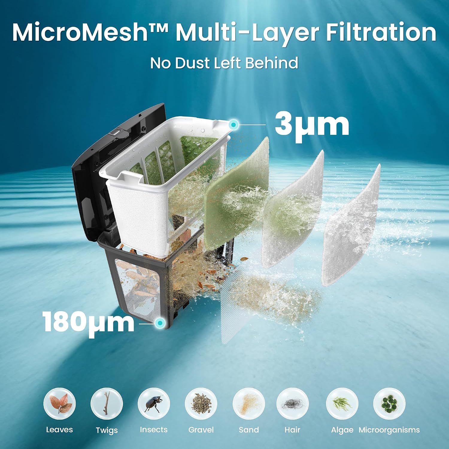 Aiper Scuba S3 cleaning pool floor with structured path no missed spots