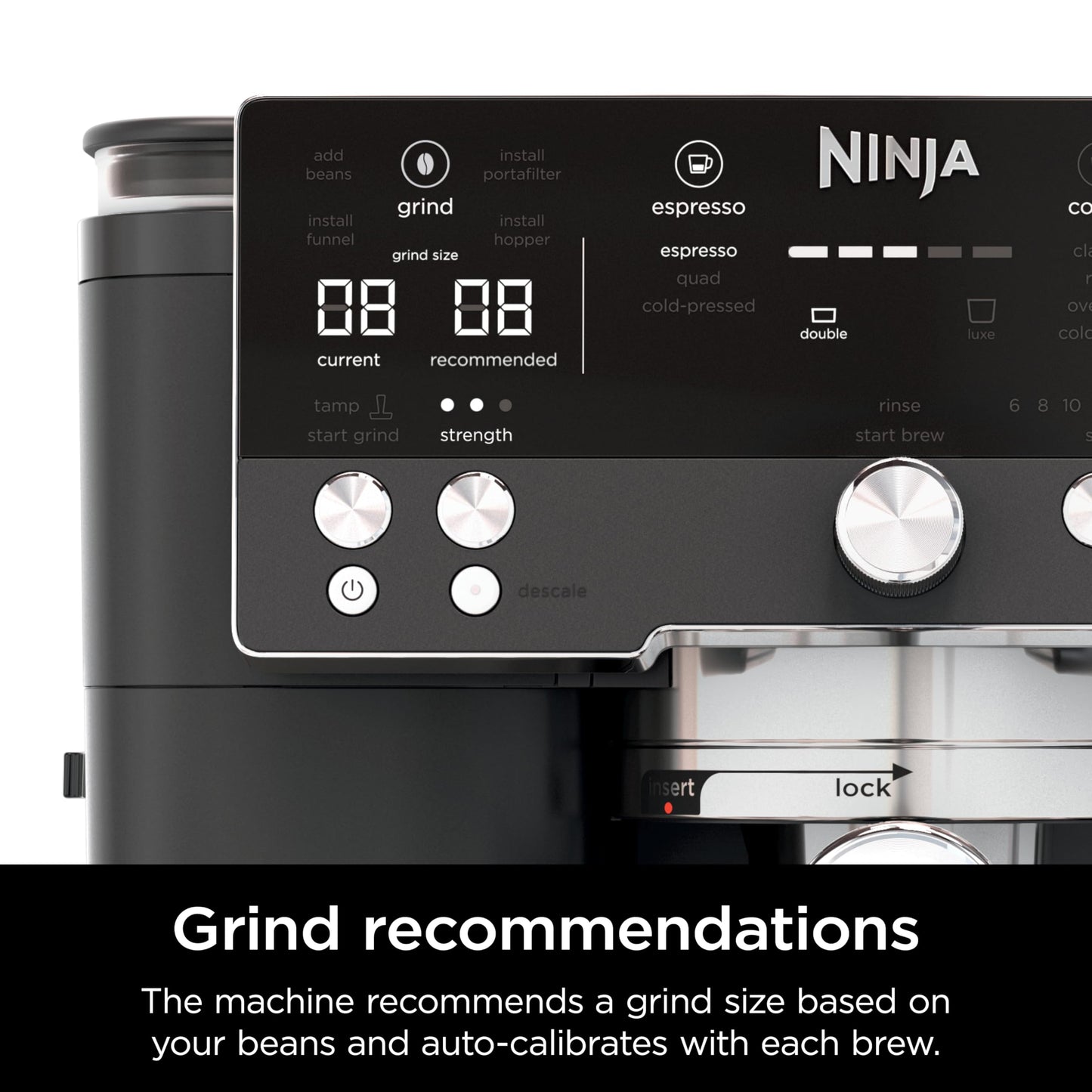 Ninja Luxe Café Premier 3-in-1 Espresso Machine, Drip Coffee, & Cold Brew | Built-in Grinder, Hands-Free Milk Frother, and Assisted Tamper for Cappuccinos & Lattes, Stainless Steel, ES601