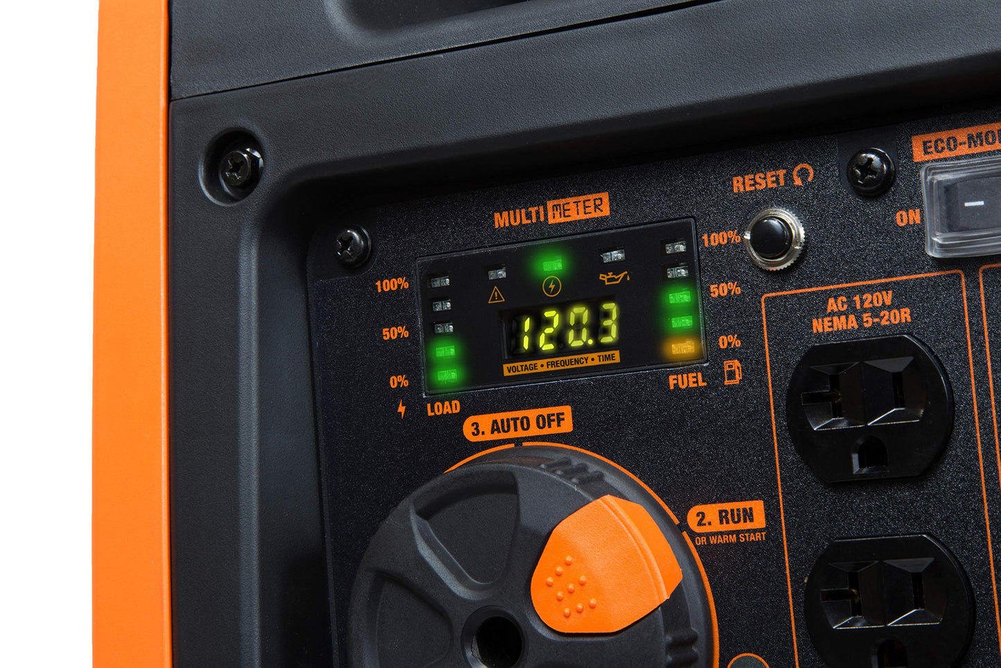 WEN 6800-Watt Dual Fuel RV-Ready Electric Start Portable Inverter Generator with Fuel Shut Off and CO Watchdog for Electric Vehicle Backup (DF680iX)