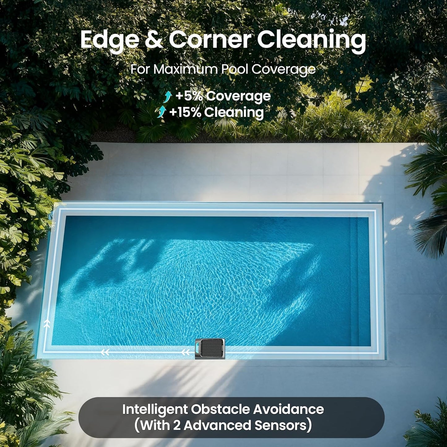 AIPER EcoSurfer S2 anti-stranding columns preventing pool step stuck situations
