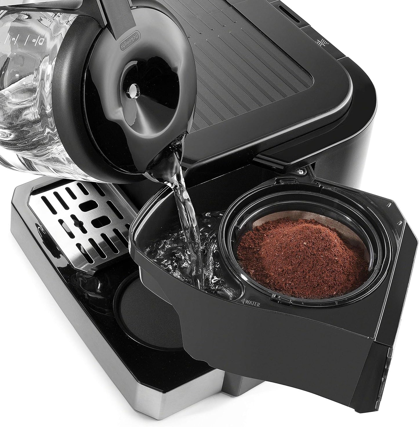 De'Longhi All-in-One Espresso & Coffee Maker, 10-Cup Pot, Milk Frother | #1 Worldwide Espresso Machine Maker, Dual Heating System, Milk Frother, 15-Bar Pressure